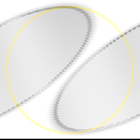 Mexen Loft okroglo kopalniško ogledalo 65 cm, zlati okvir - 9850-065-065-000-50