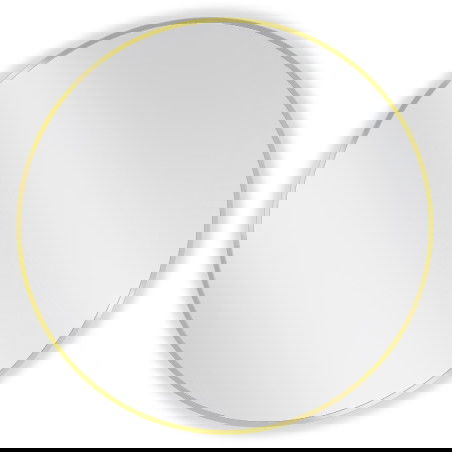 Mexen Loft ronde Buedzëmmer-Spigel 80 cm, gëlle Kader - 9850-080-080-000-50