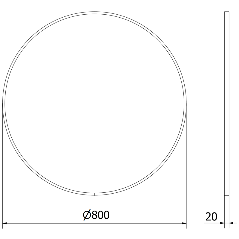Mexen Loft ronde badkamer spiegel 80 cm, gouden frame - 9850-080-080-000-50