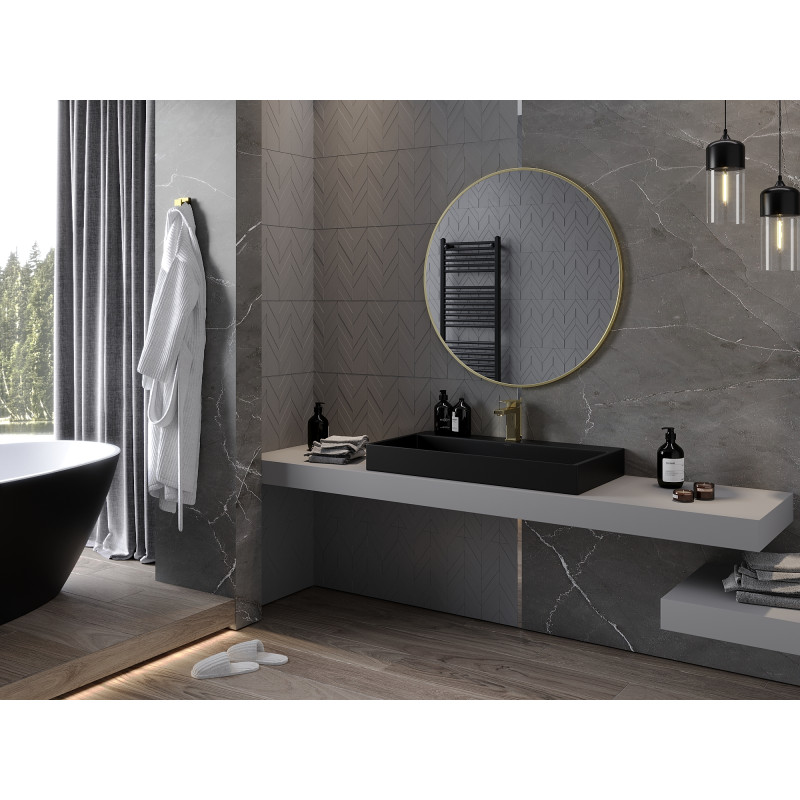 Mexen Loft lustro łazienkowe okragłe 90 cm, rama złota - 9850-090-090-000-50