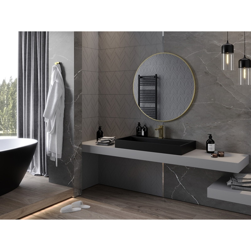 Mexen Loft ümmargune vannitoa peegel 90 cm, kuldne raam - 9850-090-090-000-50