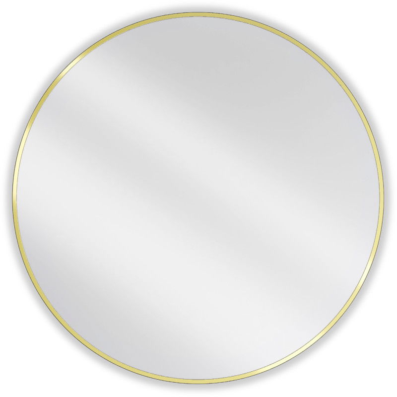 Mexen Loft miroir de salle de bain rond 95 cm, cadre doré - 9850-095-095-000-50