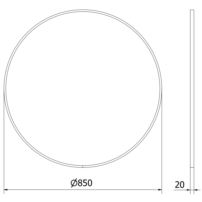 Mexen Loft round bathroom mirror 85 cm, gold frame - 9850-085-085-000-50