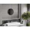 Mexen Loft ronde badkamerspiegel 40 cm, inox frame - 9850-040-040-000-10