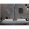 Mexen Loft Badezimmerspiegel rund 40 cm, Edelstahlrahmen - 9850-040-040-000-10