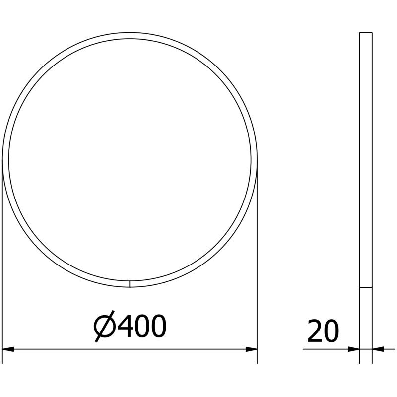 Mexen Loft pyöreä kylpyhuoneen peili 40 cm, inox-kehys - 9850-040-040-000-10