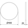 Mexen Loft ronde badkamerspiegel 40 cm, inox frame - 9850-040-040-000-10