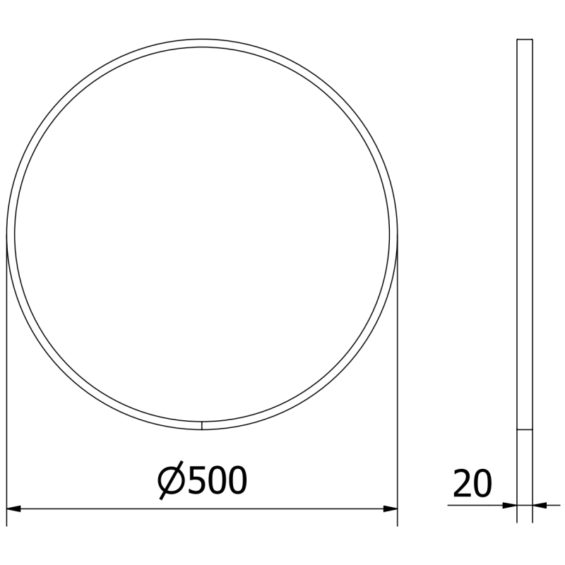 Mexen Loft bathroom mirror round 50 cm, inox frame - 9850-050-050-000-10