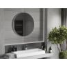 Mexen Loft okruglo kupaonsko ogledalo 80 cm, inox okvir - 9850-080-080-000-10