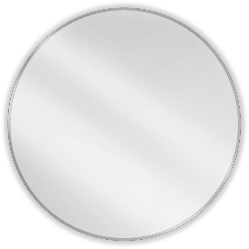 Mexen Loft round bathroom mirror 90 cm, inox frame - 9850-090-090-000-10