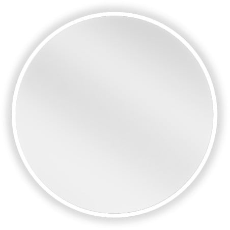Miroir de salle de bain rond Mexen Loft 40 cm, cadre blanc - 9850-040-040-000-20