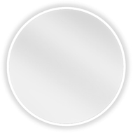 Miroir de salle de bain rond Mexen Loft 40 cm, cadre blanc - 9850-040-040-000-20