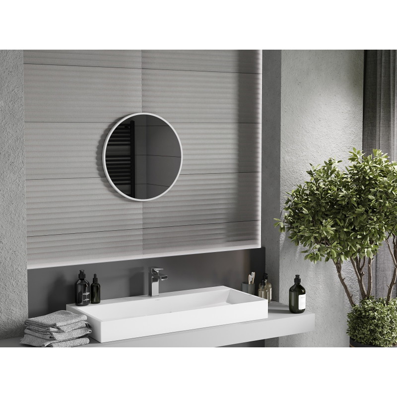 Mexen Loft ümmargune vannitoa peegel 40 cm, valge raam - 9850-040-040-000-20