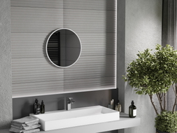 Mexen Loft ümmargune vannitoa peegel 40 cm, valge raam - 9850-040-040-000-20