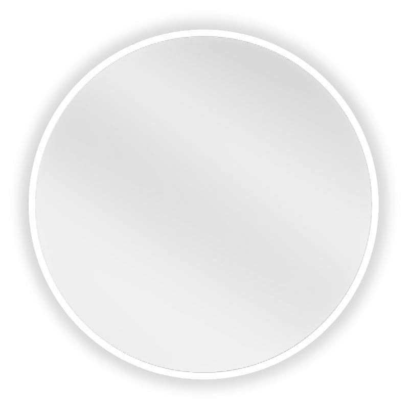 Mexen Loft miroir de salle de bain rond 50 cm, cadre blanc - 9850-050-050-000-20
