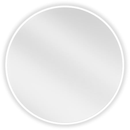 Mexen Loft miroir de salle de bain rond 60 cm, cadre blanc - 9850-060-060-000-20