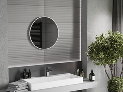 Mexen Loft rund badrumsspegel 60 cm, vit ram - 9850-060-060-000-20
