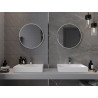 Mexen Loft lustro łazienkowe okragłe 60 cm, rama biała - 9850-060-060-000-20