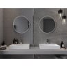 Mexen Loft round bathroom mirror 60 cm, white frame - 9850-060-060-000-20