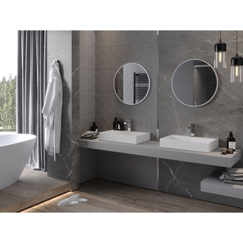 Mexen Loft ronn Buedzëmmer-Spigel 60 cm, wäiss Rumm - 9850-060-060-000-20