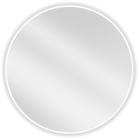 Mexen Loft lustro łazienkowe okragłe 80 cm, rama biała - 9850-080-080-000-20