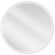 Mexen Loft rundes Badezimmer-Spiegel 80 cm, weißer Rahmen - 9850-080-080-000-20