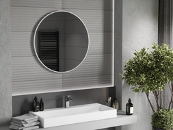 Mexen Loft ümar vannitoa peegel 80 cm, valge raam - 9850-080-080-000-20