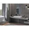Mexen Loft miroir de salle de bain rond 80 cm, cadre blanc - 9850-080-080-000-20
