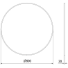 Mexen Loft ronde badkamer spiegel 80 cm, witte lijst - 9850-080-080-000-20