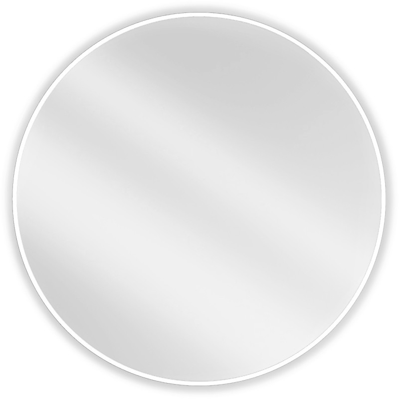 Mexen Loft ronde badkamer spiegel 90 cm, witte lijst - 9850-090-090-000-20