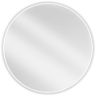 Mexen Loft bathroom mirror round 90 cm, white frame - 9850-090-090-000-20
