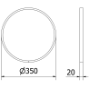Mexen Loft miroir de salle de bain rond 35 cm, cadre noir - 9850-035-035-000-70