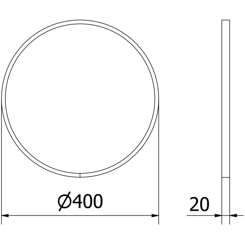 Mexen Loft round bathroom mirror 40 cm, black frame - 9850-040-040-000-70