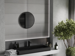 Mexen Loft okruglo ogledalo za kupaonicu 45 cm, crni okvir - 9850-045-045-000-70