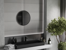 Mexen Loft okruglo ogledalo za kupaonicu 50 cm, crni okvir - 9850-050-050-000-70
