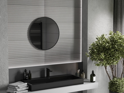 Mexen Loft ümar vannitoapeegel 60 cm, must raam - 9850-060-060-000-70