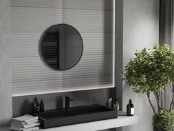Mexen Loft okruglo zrcalo za kupaonicu 65 cm, crni okvir - 9850-065-065-000-70