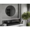 Mexen Loft okruglo ogledalo za kupaonicu 80 cm, crni okvir - 9850-080-080-000-70