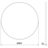 Mexen Loft ronde badkamer spiegel 85 cm, zwarte frame - 9850-085-085-000-70