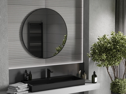 Mexen Loft okruglo ogledalo za kupaonicu 90 cm, crni okvir - 9850-090-090-000-70
