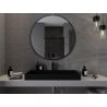 Mexen Loft espejo de baño redondo 100 cm, marco negro - 9850-100-100-000-70