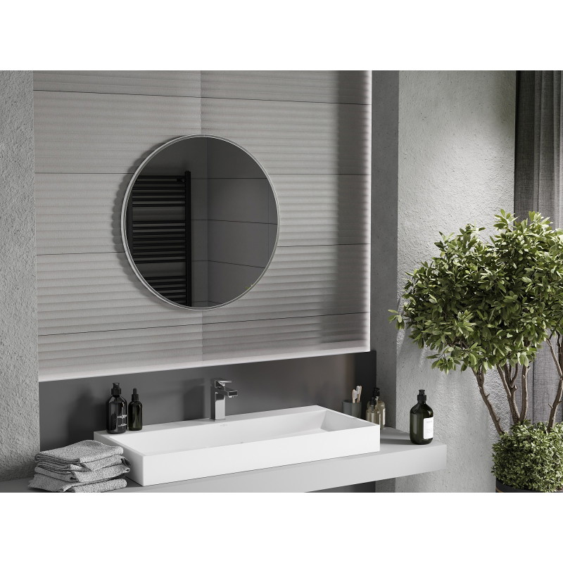 Mexen Loft ümmargune vannitoa peegel 70 cm, inox raam - 9850-070-070-000-10