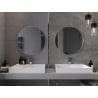 Mexen Loft round bathroom mirror 70 cm, inox frame - 9850-070-070-000-10
