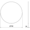 Mexen Loft miroir de salle de bains rond 70 cm, cadre doré - 9850-070-070-000-50