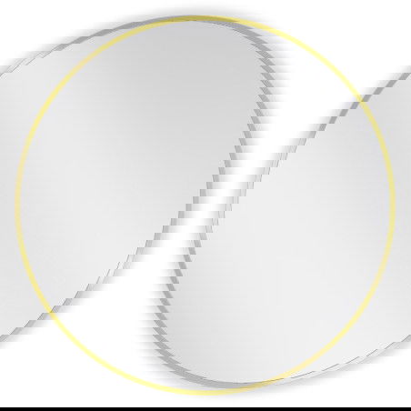 Mexen Loft ronde Buedzëmmer-Spigel 75 cm, gëllene Kader - 9850-075-075-000-50