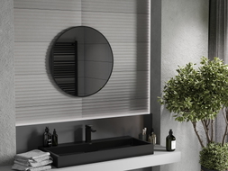 Mexen Loft ümmargune vannitoa peegel 70 cm, must raam - 9850-070-070-000-70