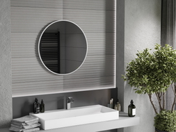 Mexen Loft okruglo ogledalo za kupaonicu 70 cm, bijeli okvir - 9850-070-070-000-20