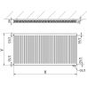 Mexen CV11 plaatradiator 400 x 1600 mm, onderste aansluiting, 1037 W, antraciet - W611-040-160-66