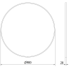 Mexen Loft ronde badkamerspiegel 90 cm, witte rand - 9850-090-090-000-20