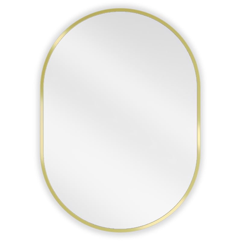 Mexen Loft Badezimmerspiegel oval 70 x 50 cm, goldener Rahmen - 9851-070-050-000-50